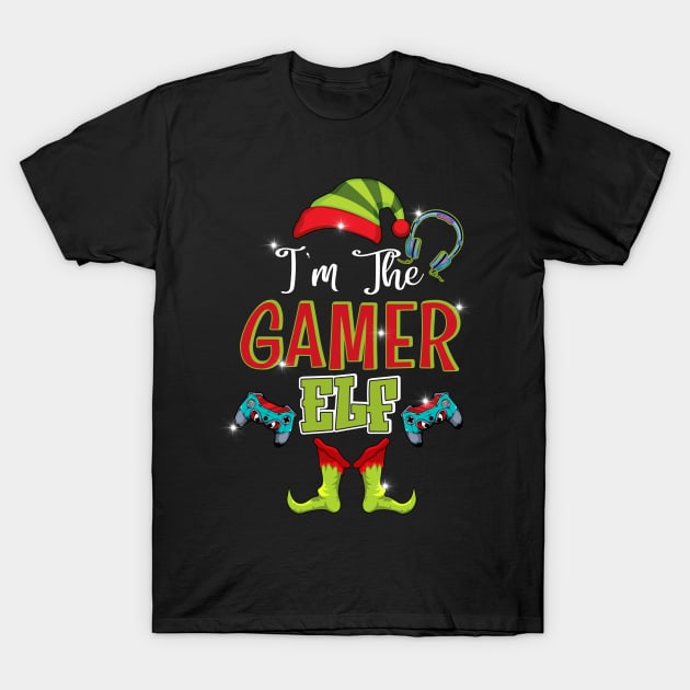 I_m The Gamer Elf Christmas Xmas Party Family Matching Kids Shirt T-Shirt by Kelley Clothing